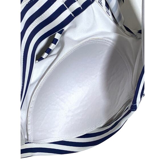 Vineyard Vines for Target Bikini Top Ruffle White Blue Striped Nautical Women 1X - Picture 6 of 8